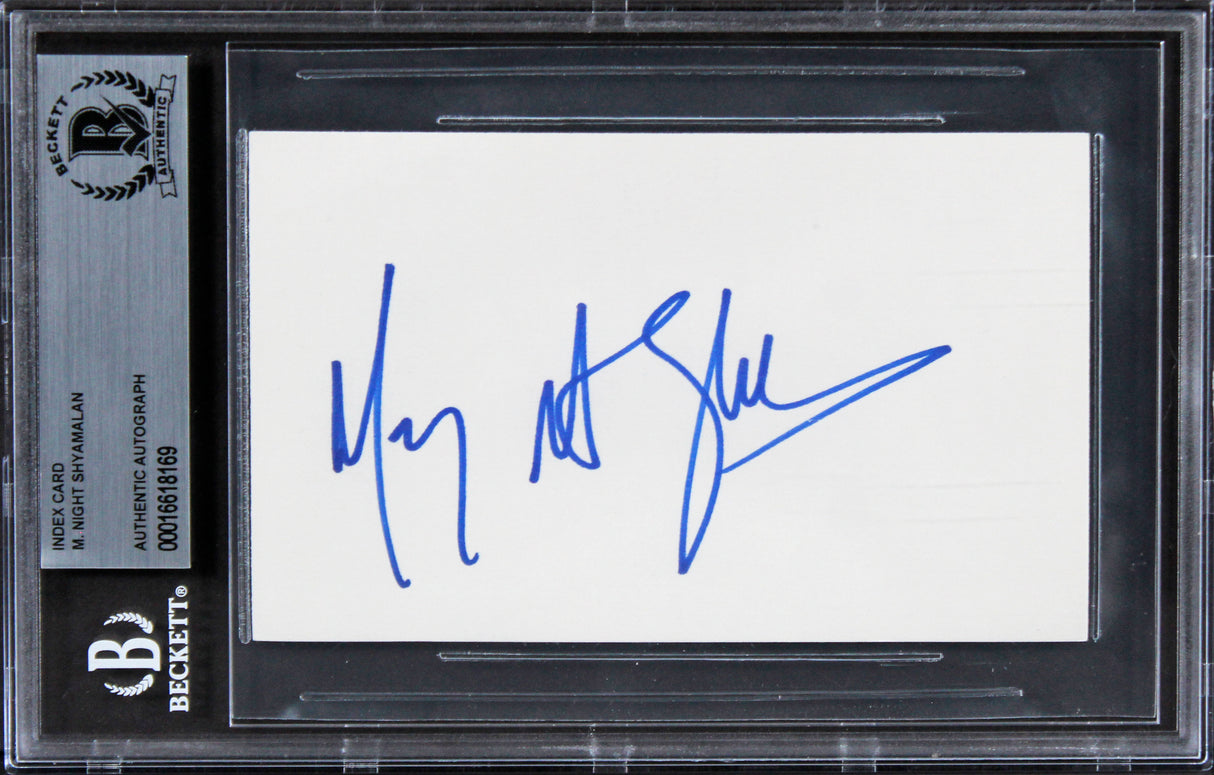 M. Night Shyamalan The Sixth Sense Authentic Signed 3x5 Index Card BAS Slabbed 2