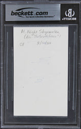 M. Night Shyamalan The Sixth Sense Authentic Signed 3x5 Index Card BAS Slabbed 2