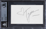 Tyra Banks America's Next Top Model Authentic Signed 3x5 Index Card BAS Slabbed