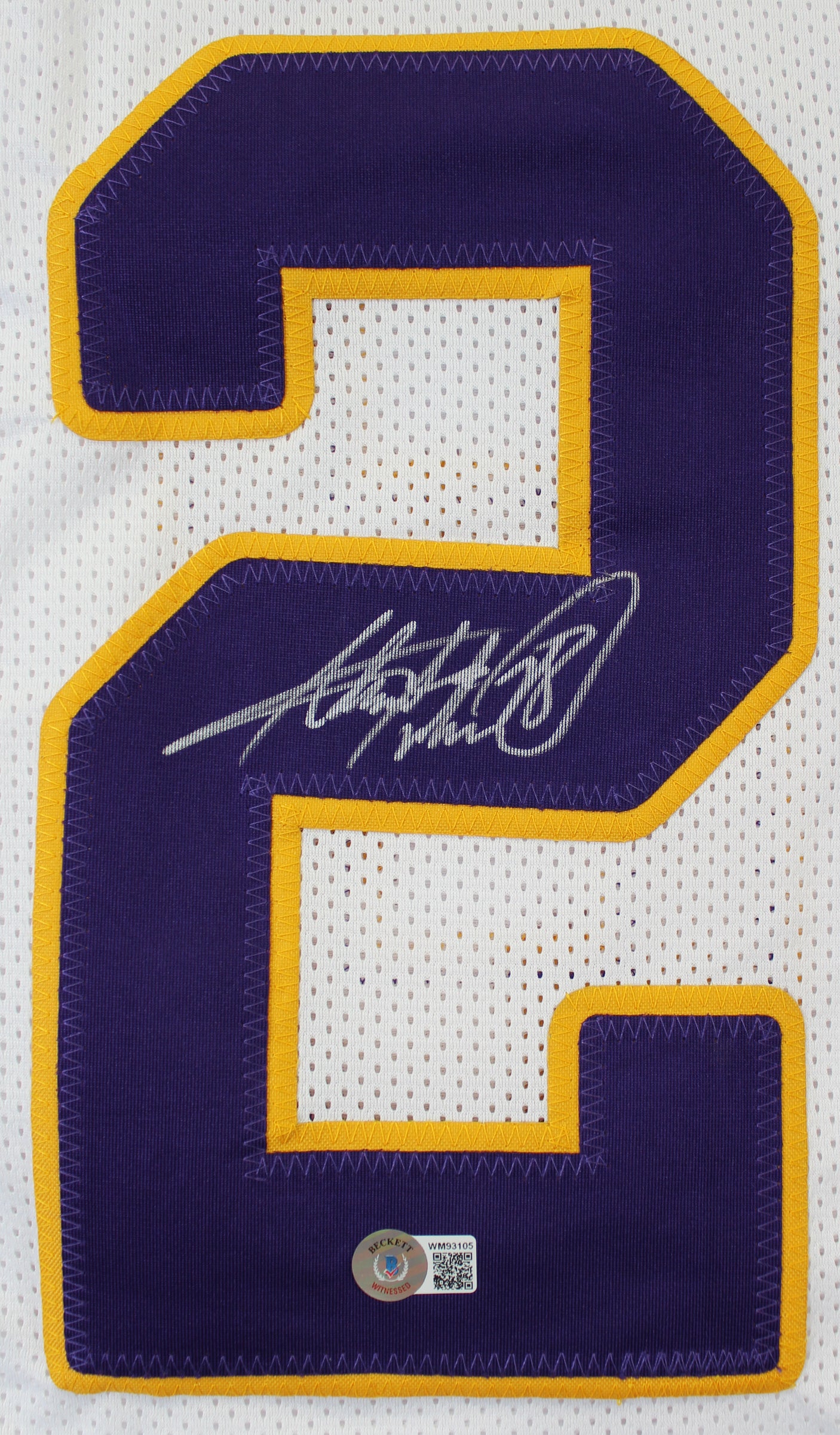 Adrian Peterson Authentic Signed White Pro Style Jersey BAS Witnessed 2