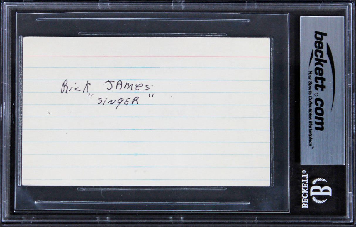 Rick James Musician Authentic Signed 3x5 Index Card Autographed BAS Slabbed
