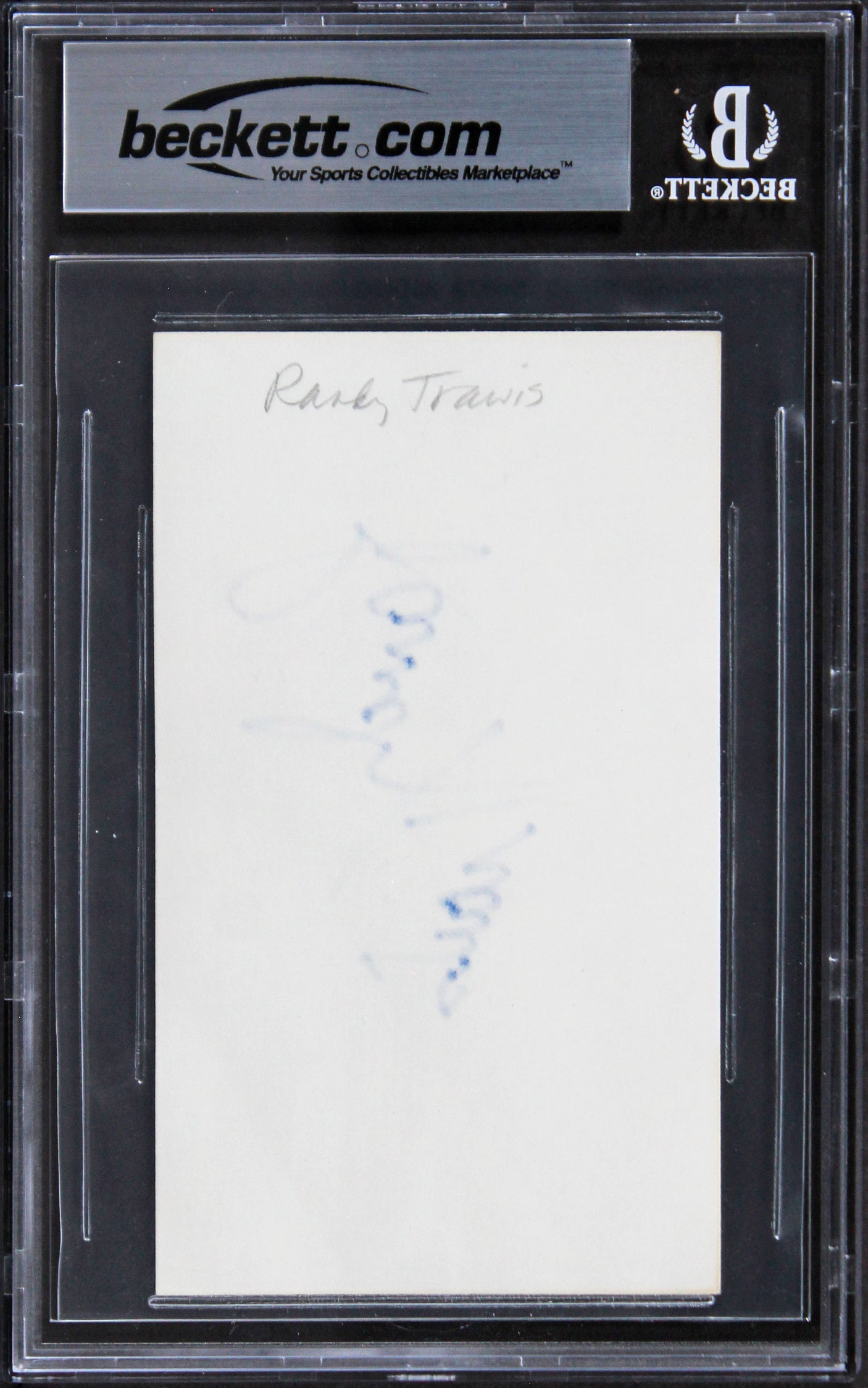 Randy Travis Country Musician Authentic Signed 3x5 Index Card BAS Slabbed 1