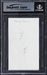 Randy Travis Country Musician Authentic Signed 3x5 Index Card BAS Slabbed 1