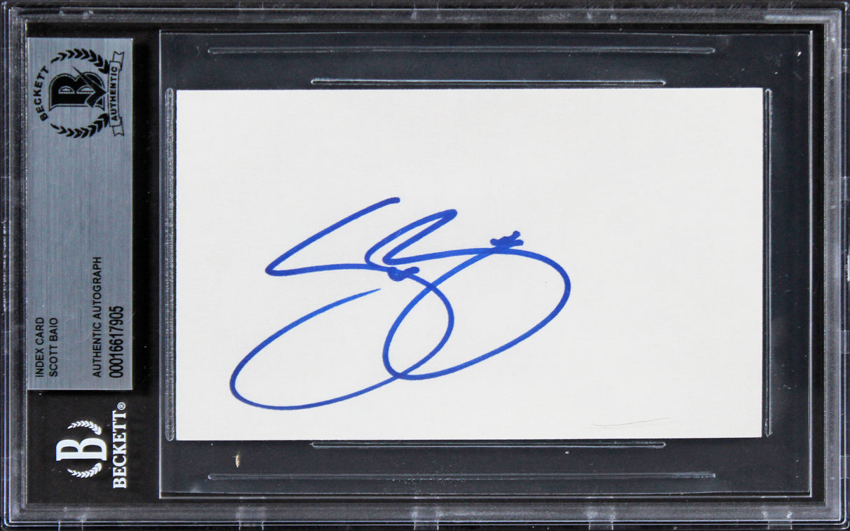 Scott Baio Happy Days Authentic Signed 3x5 Index Card BAS Slabbed 2