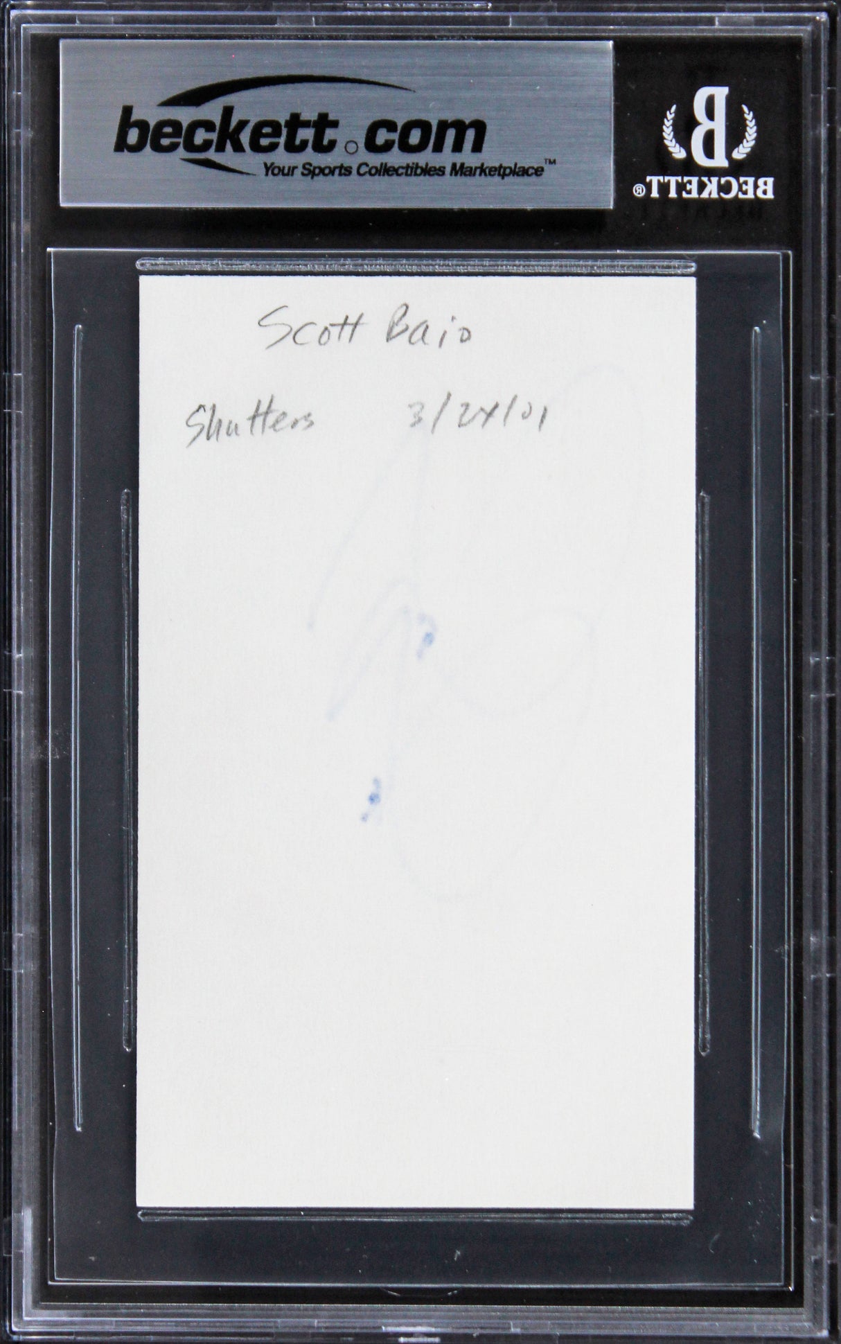 Scott Baio Happy Days Authentic Signed 3x5 Index Card BAS Slabbed 2