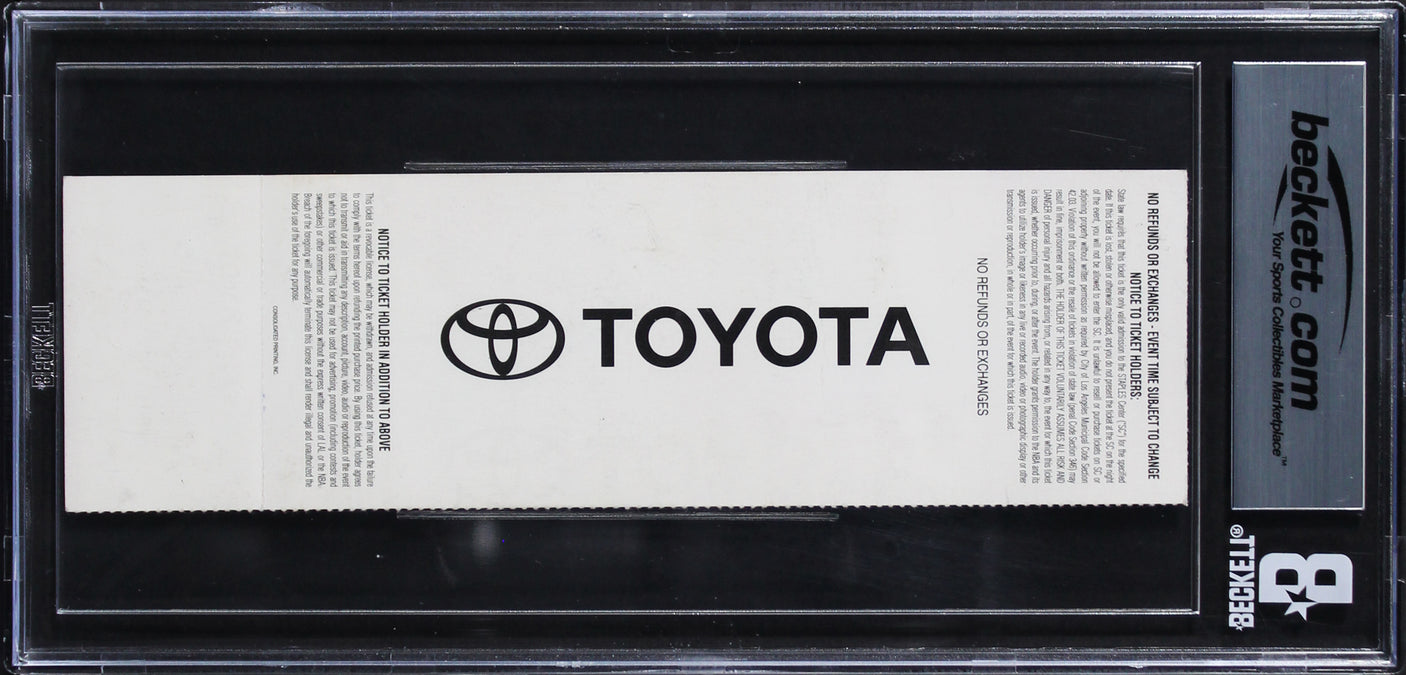 Shaquille O'Neal Signed 2000 Finals Game 7 Full Ticket EX-MT 6 Auto 10! BAS Slab