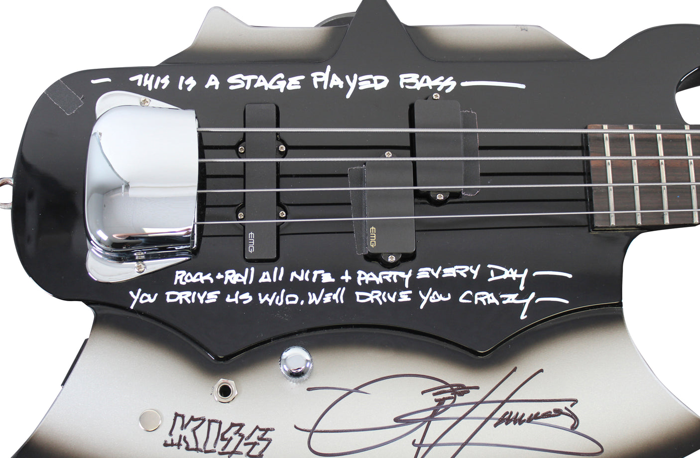 Gene Simmons Authentic Signed & Inscribed Stage Used Axe Guitar & Case JSA
