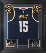 Nuggets Nikola Jokic Authentic Signed Navy Blue Nike Swingman Framed Jersey JSA