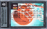 Magic Shaquille O'Neal Signed 1992 Stadium Club #201 Rookie Card BAS Slabbed