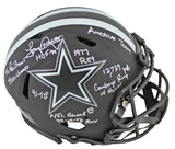 Tony Dorsett "Stat" Signed Proline Full Size Eclipse Speed Helmet Silver Sig BAS