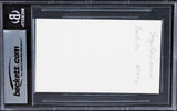 Sugar Ray Lenoard Authentic Signed 3x5 Index Card Autographed BAS Slabbed 5