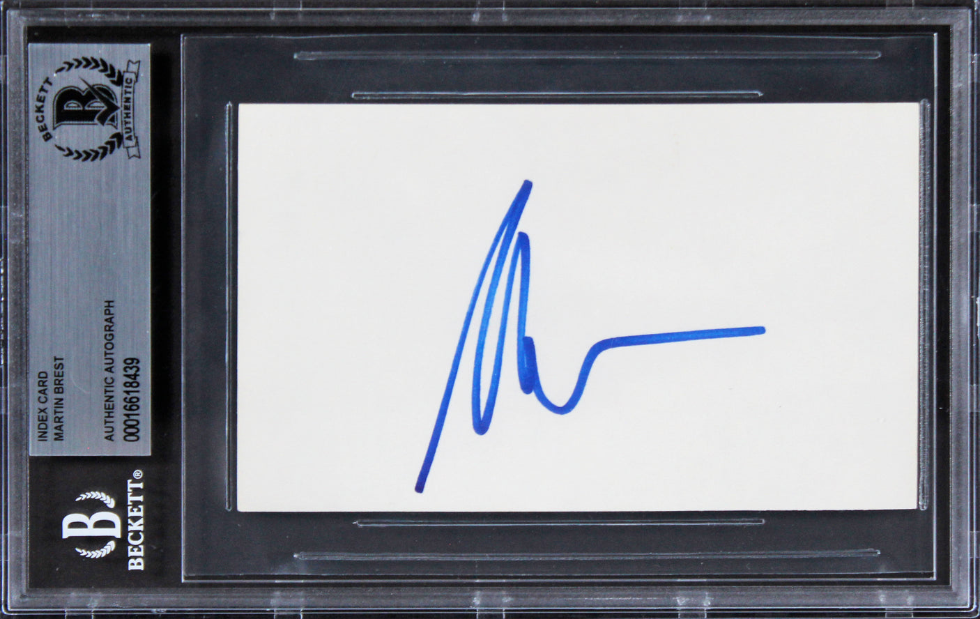 Martin Brest Beverly Hills Cop Authentic Signed 3x5 Index Card BAS Slabbed