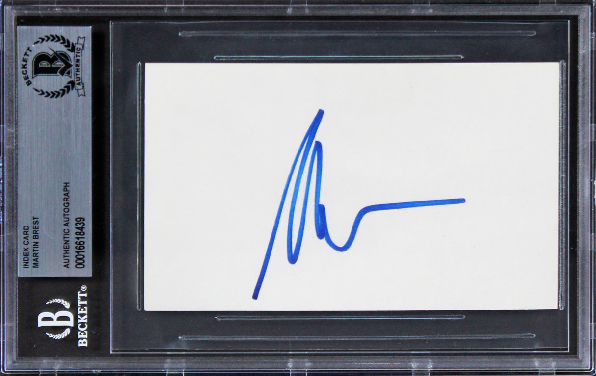 Martin Brest Beverly Hills Cop Authentic Signed 3x5 Index Card BAS Slabbed