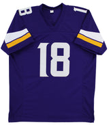 Justin Jefferson Signed Purple Pro Style Jersey Autographed BAS Witnessed