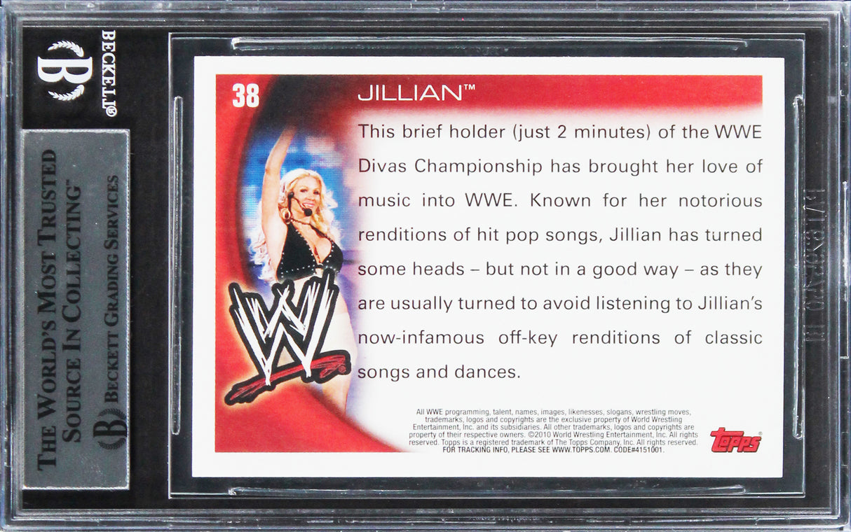 Jillian Hall Authentic Signed 2010 Topps WWE #38 Card BAS Slabbed