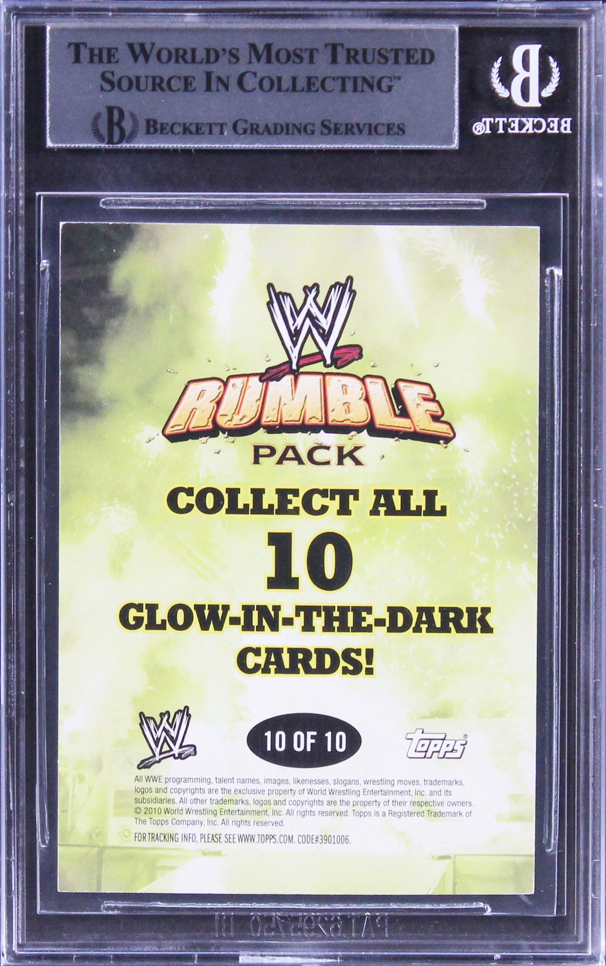 Jack Swagger Authentic Signed 2010 Topps WWE Rumble Pack #10 Card BAS Slabbed