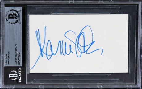 Raiders Marcus Allen Authentic Signed 3x5 Index Card Autographed BAS Slabbed