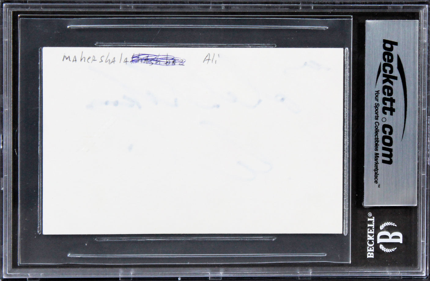 Mahershala Ali The Hunger Games Authentic Signed 3x5 Index Card BAS Slabbed