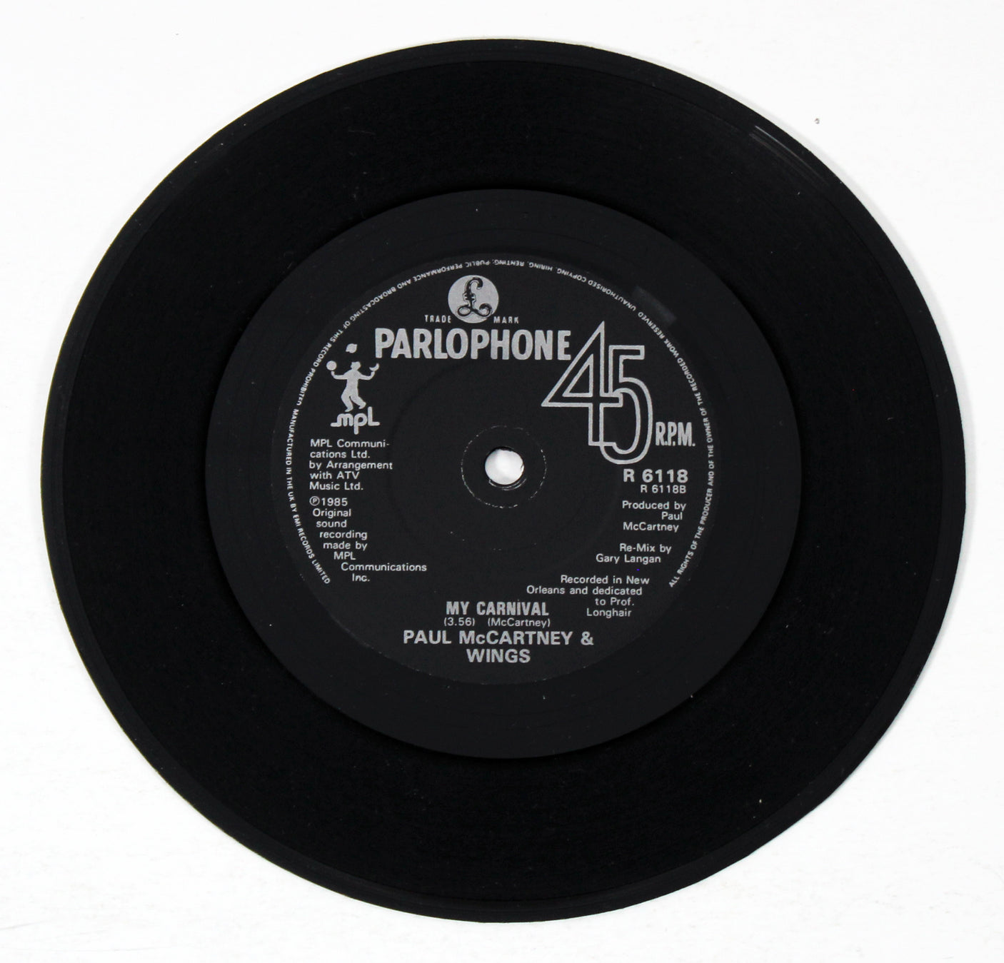 Paul McCartney Signed Spies Like Us Soundtrack 45RPM Single Album Cover BAS