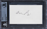 Mario Puzo The Godfather Authentic Signed 3x5 Index Card BAS Slabbed