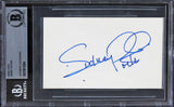 Sidney Poitier Lilies of the Field Authentic Signed 3x5 Index Card BAS Slabbed 1