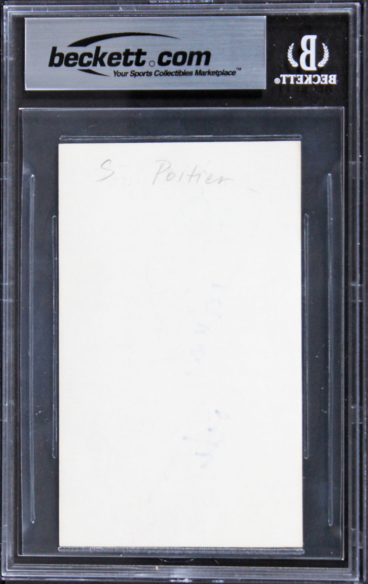 Sidney Poitier Lilies of the Field Authentic Signed 3x5 Index Card BAS Slabbed 1