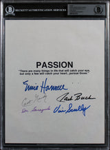 Broadcast Legends (5) Scully, Buck, Garagiola, +2 Signed 8x10 Sheet BAS Slabbed