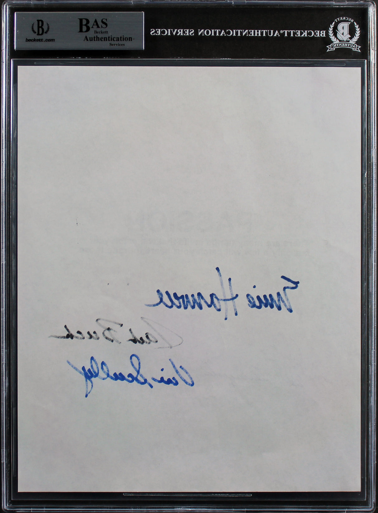 Broadcast Legends (5) Scully, Buck, Garagiola, +2 Signed 8x10 Sheet BAS Slabbed