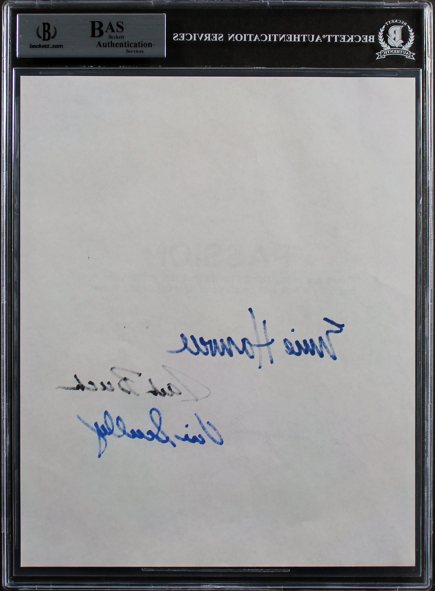 Broadcast Legends (5) Scully, Buck, Garagiola, +2 Signed 8x10 Sheet BAS Slabbed