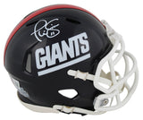 Phil Simms Autographed New York Giants 1981-98 Throwback Speed Mini Helmet Beckett Witnessed