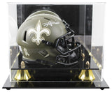Saints Alvin Kamara Signed Salute To Service Speed Mini Helmet w/ Case BAS Wit