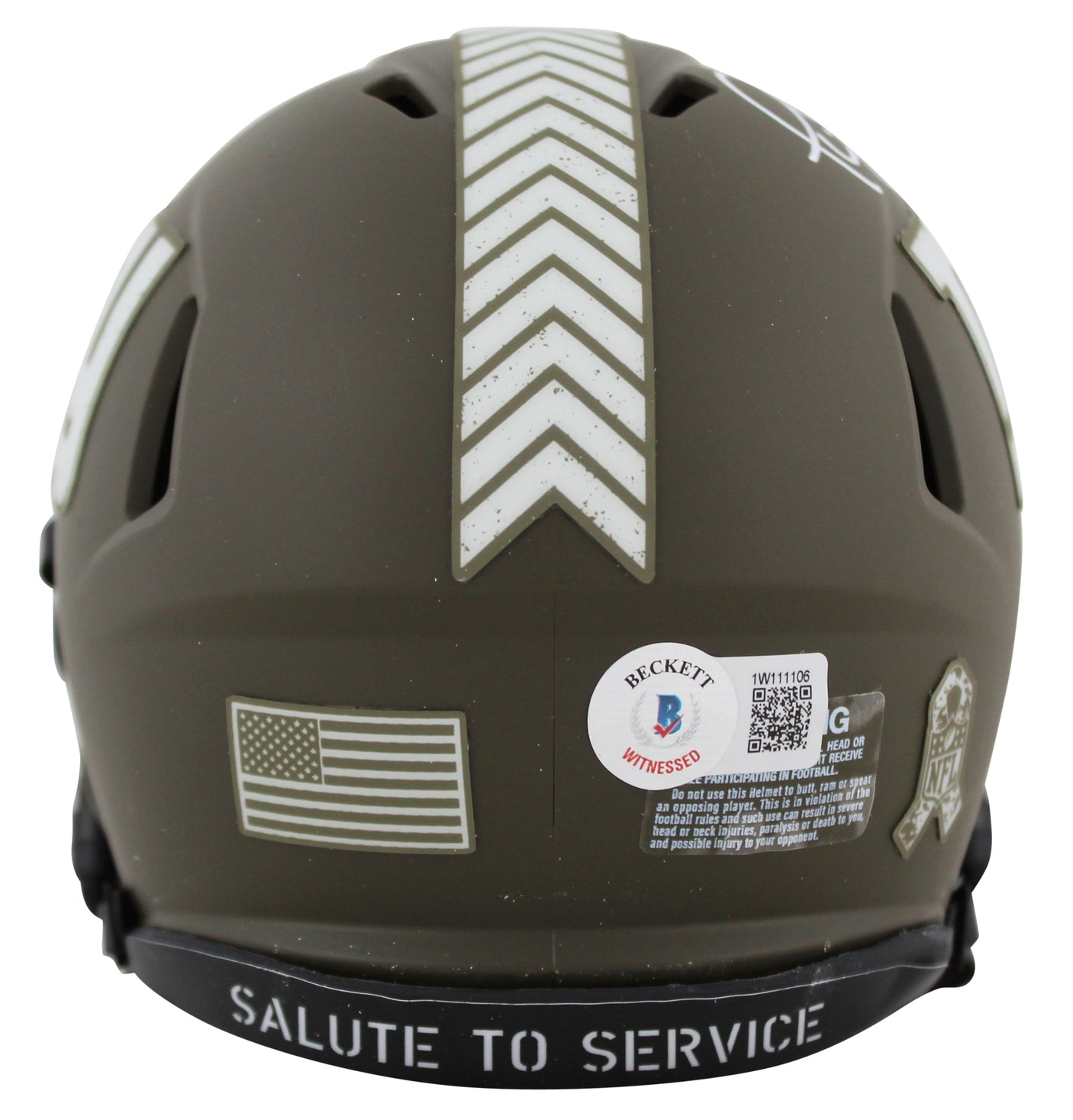 Giants Phil Simms Authentic Signed Salute To Service Speed Mini Helmet BAS Wit