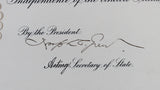 Calvin Coolidge Signed 14x19 1924 Foreign Service Office Appointment BAS LOA