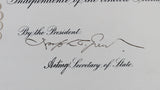 Calvin Coolidge Signed 14x19 1924 Foreign Service Office Appointment BAS LOA