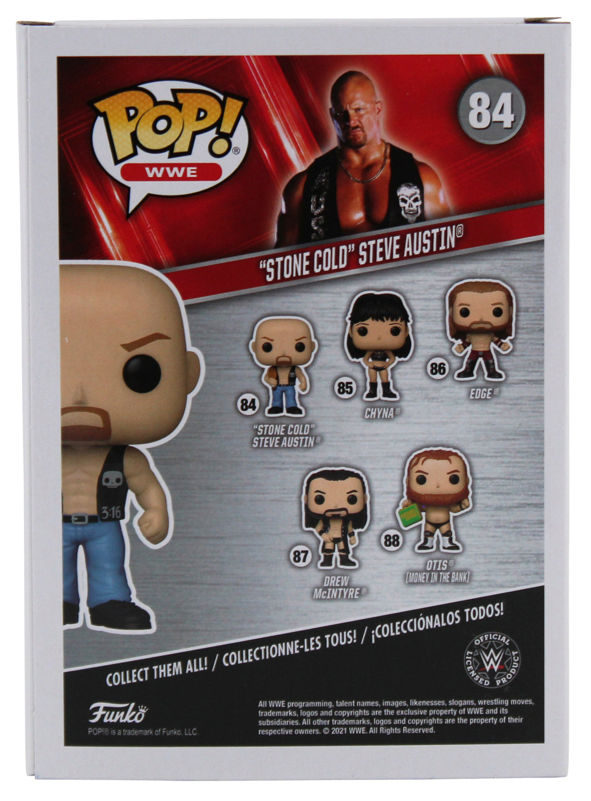 Stone Cold Steve Austin Signed WWE #84 Funko Pop Vinyl Figure BAS #BK88005