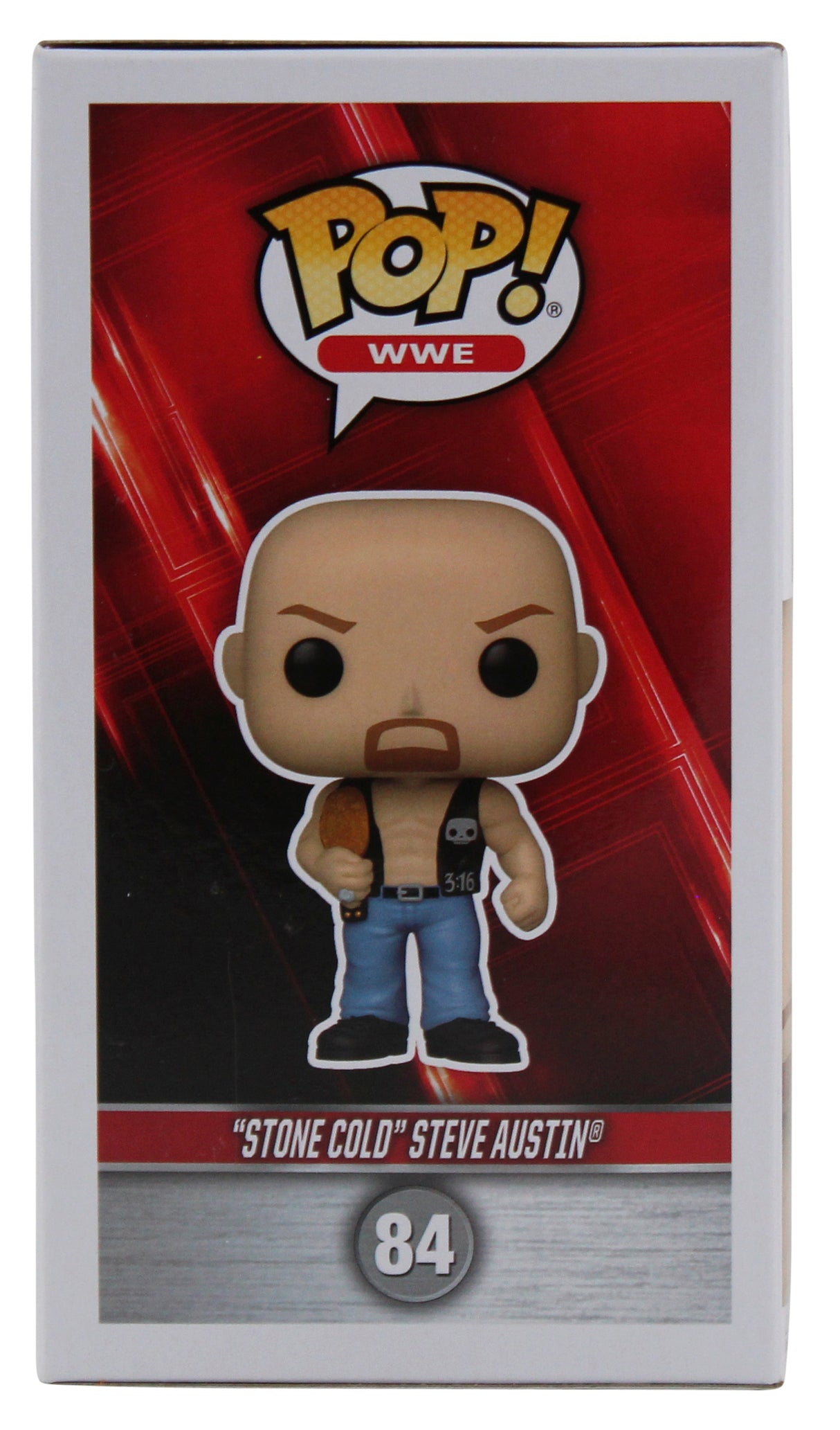 Stone Cold Steve Austin Signed WWE #84 Funko Pop Vinyl Figure BAS #BK88005