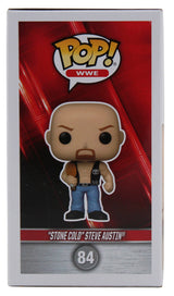 Stone Cold Steve Austin Signed WWE #84 Funko Pop Vinyl Figure BAS #BK88005