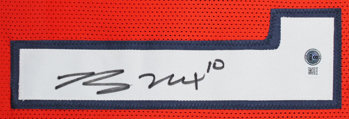 Bo Nix Authentic Signed Orange Pro Style Framed Jersey BAS Witnessed