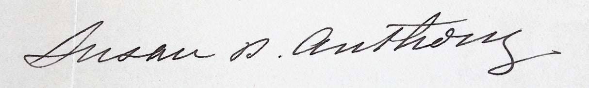 Susan B. Anthony Authentic Signed 8.25x10.75 1900 Letter BAS #AB14682