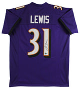 Jamal Lewis Authentic Signed Purple Pro Style Jersey Autographed BAS Witnessed