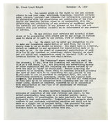 Frank Lloyd Wright Authentic 3x Signed 8.35x9.5 3 Page NBC Contract BAS #AB14681