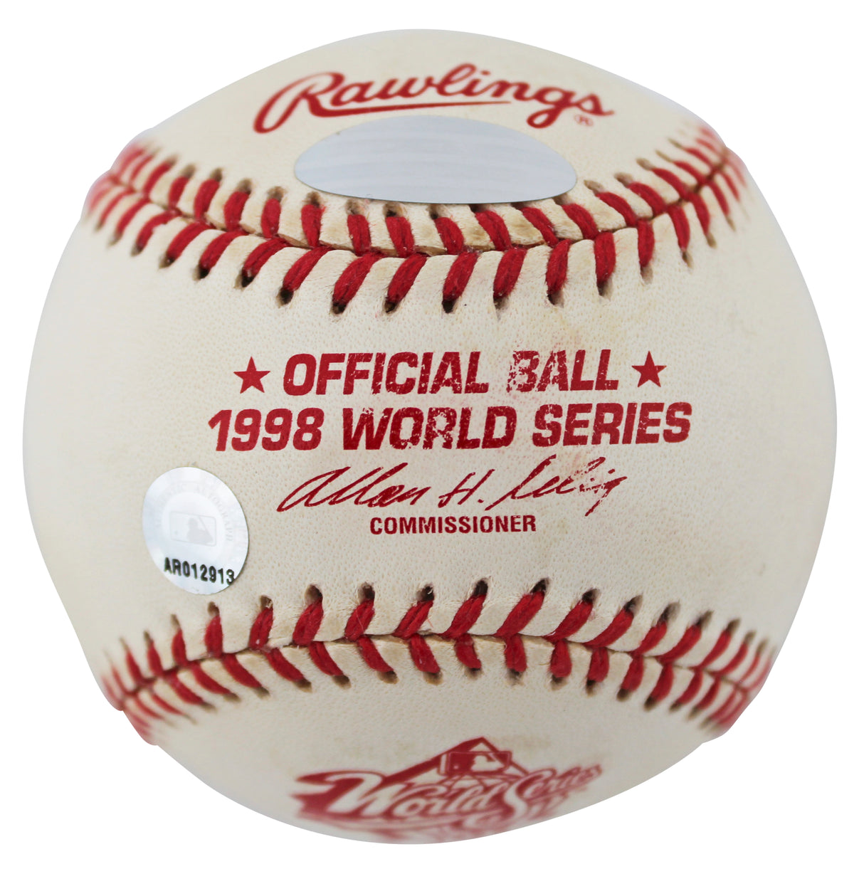 Yankees Derek Jeter Signed 1998 WS Logo Oml Baseball w/ Case MLB #AR012913