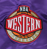 Lakers Magic Johnson Signed Black M&N Warm Up Jacket w/ Patches BAS Witnessed 2