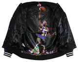 Lakers Magic Johnson Signed Black M&N Warm Up Jacket w/ Patches BAS Witnessed 2