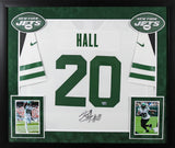 Jets Breece Hall Authentic Signed White Nike Game Framed Jersey Fanatics
