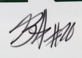 Jets Breece Hall Authentic Signed White Nike Game Framed Jersey Fanatics