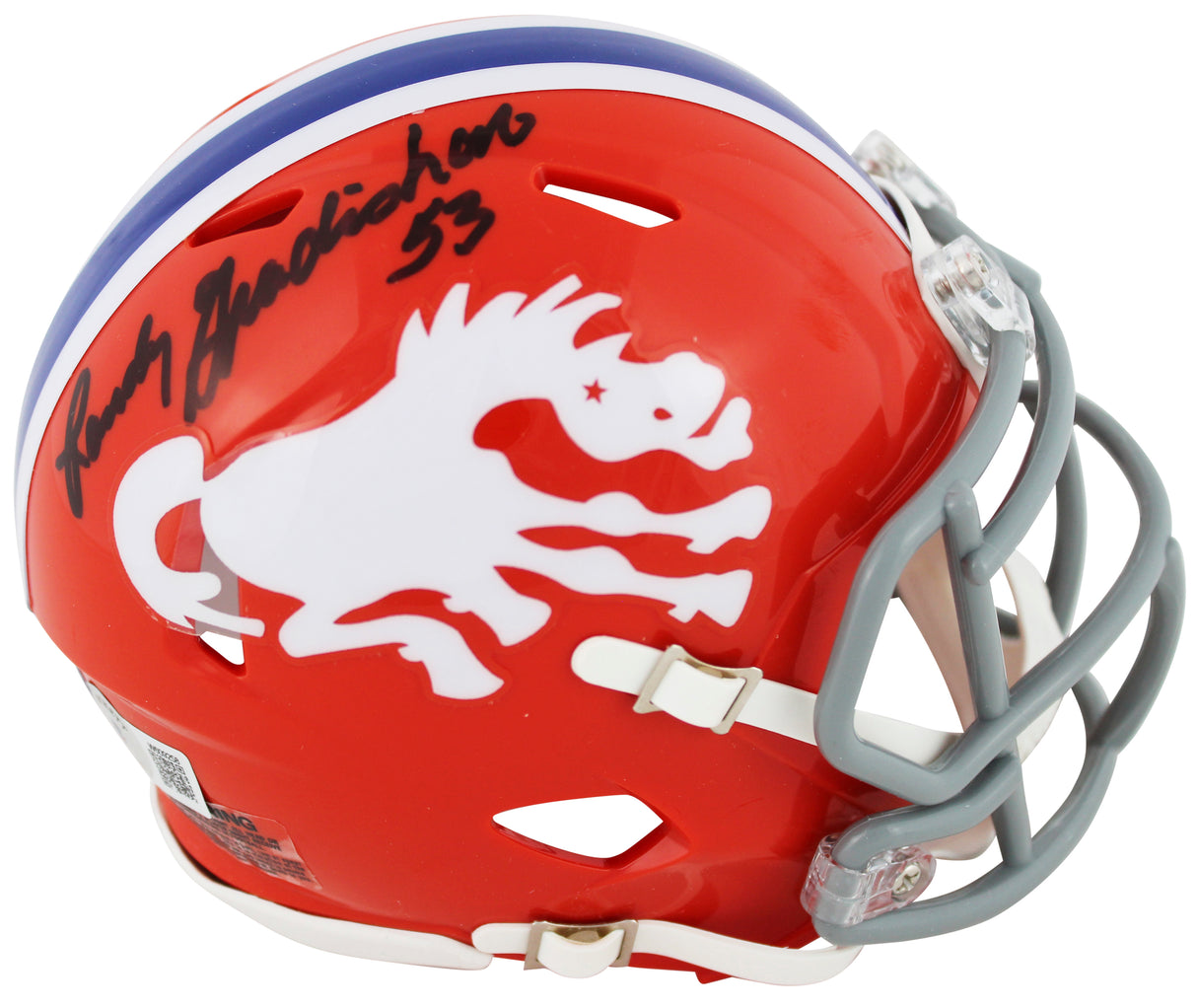 Broncos Randy Gradishar Authentic Signed 1966 TB Speed Mini Helmet BAS Witnessed