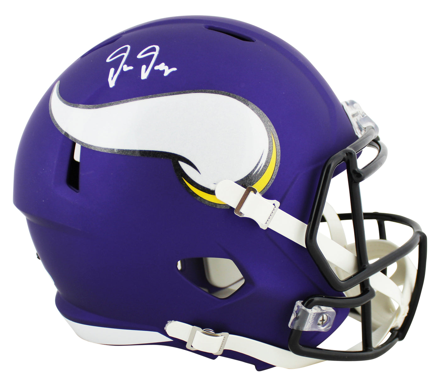 Vikings Justin Jefferson Authentic Signed Full Size Speed Rep Helmet BAS Witness