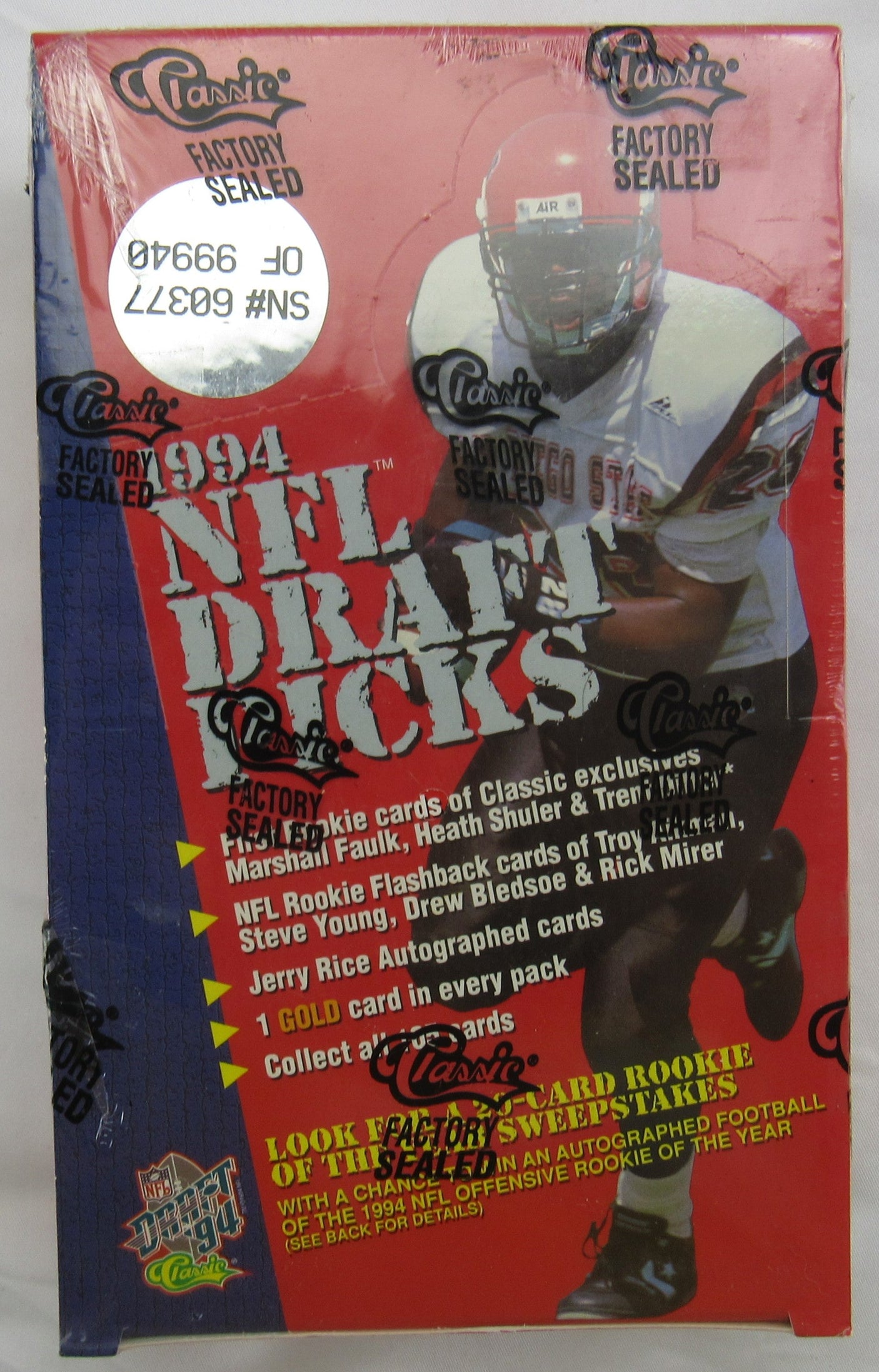 1994 Classic NFL Classic Draft Picks Football Factory Sealed Wax Box JERRY RICE