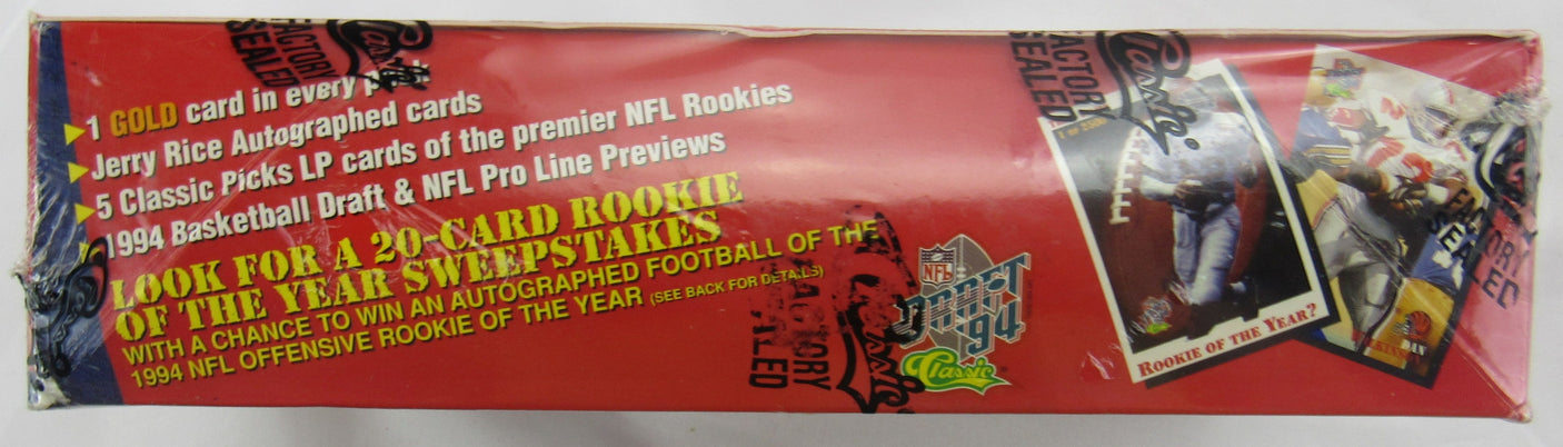 1994 Classic NFL Classic Draft Picks Football Factory Sealed Wax Box JERRY RICE